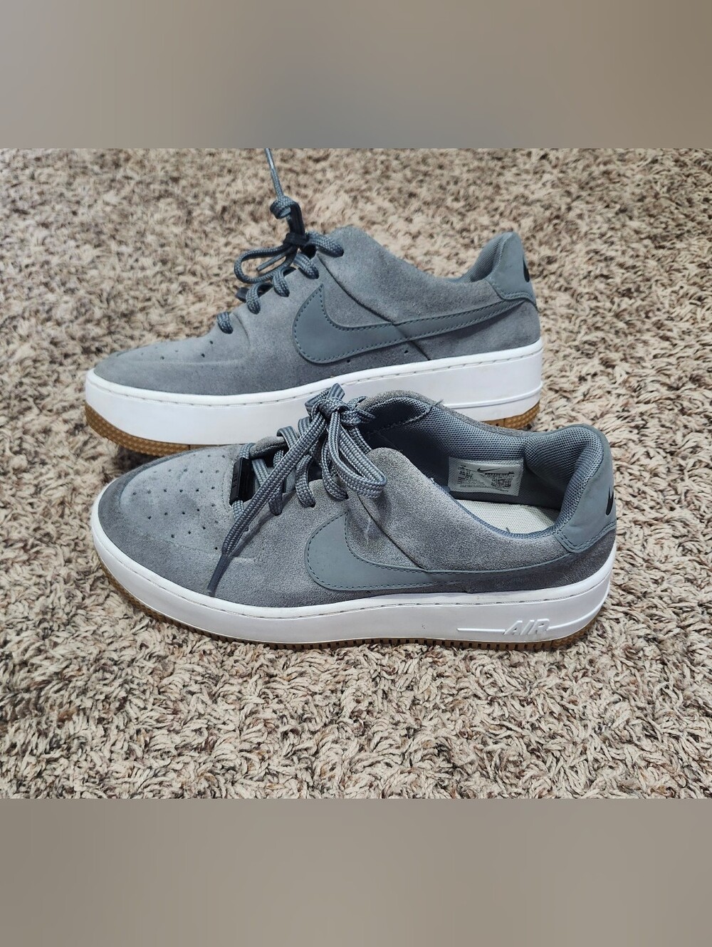 Nike Grey Suede Platform Sneakers